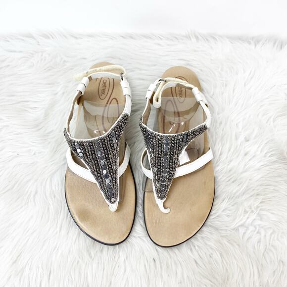 Aetrex Women's Sandals in Cream and Black - Picture 8 of 12